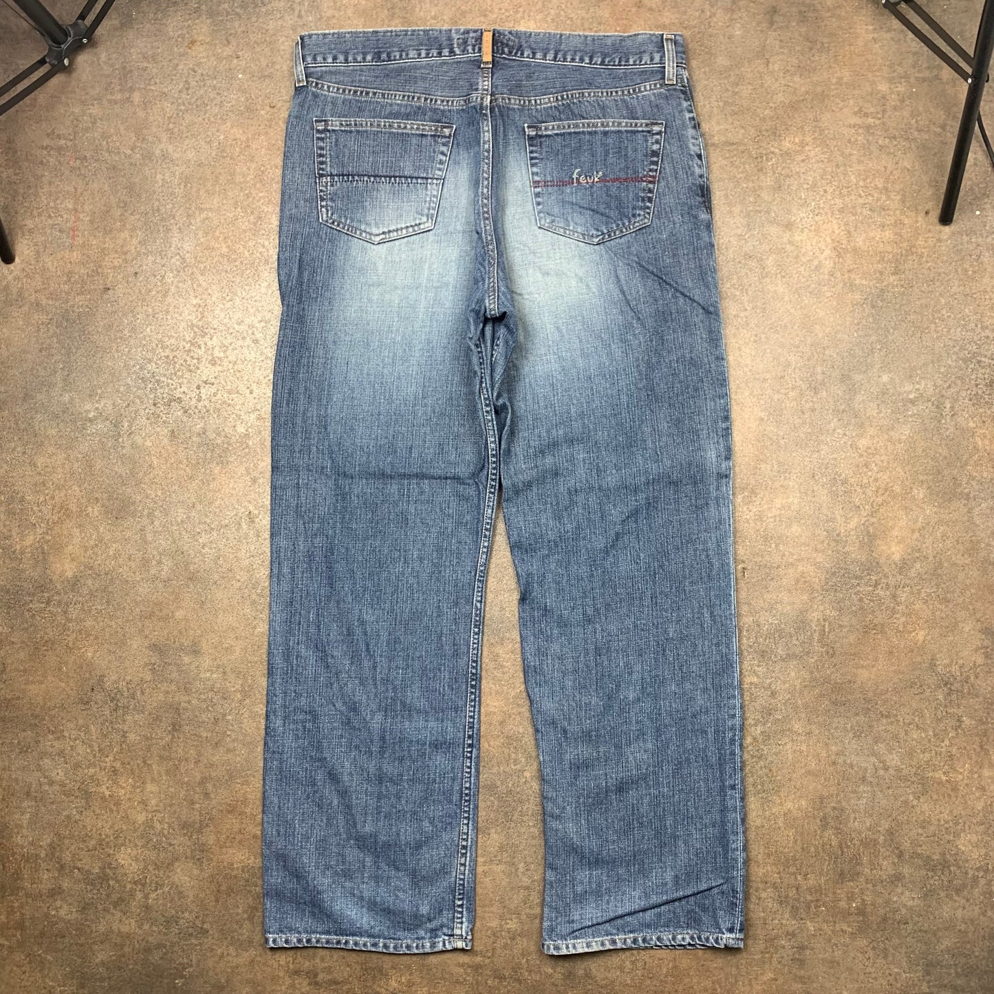 FCUK 00s baggy navy denim jeans