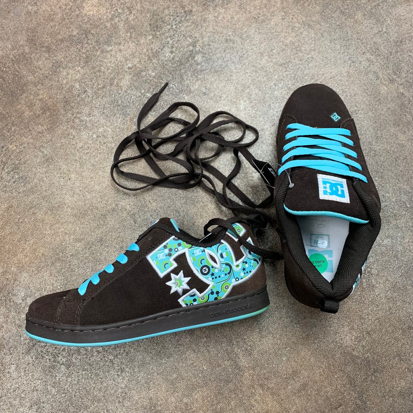 DC Shoes 00s brown blue studded trainers