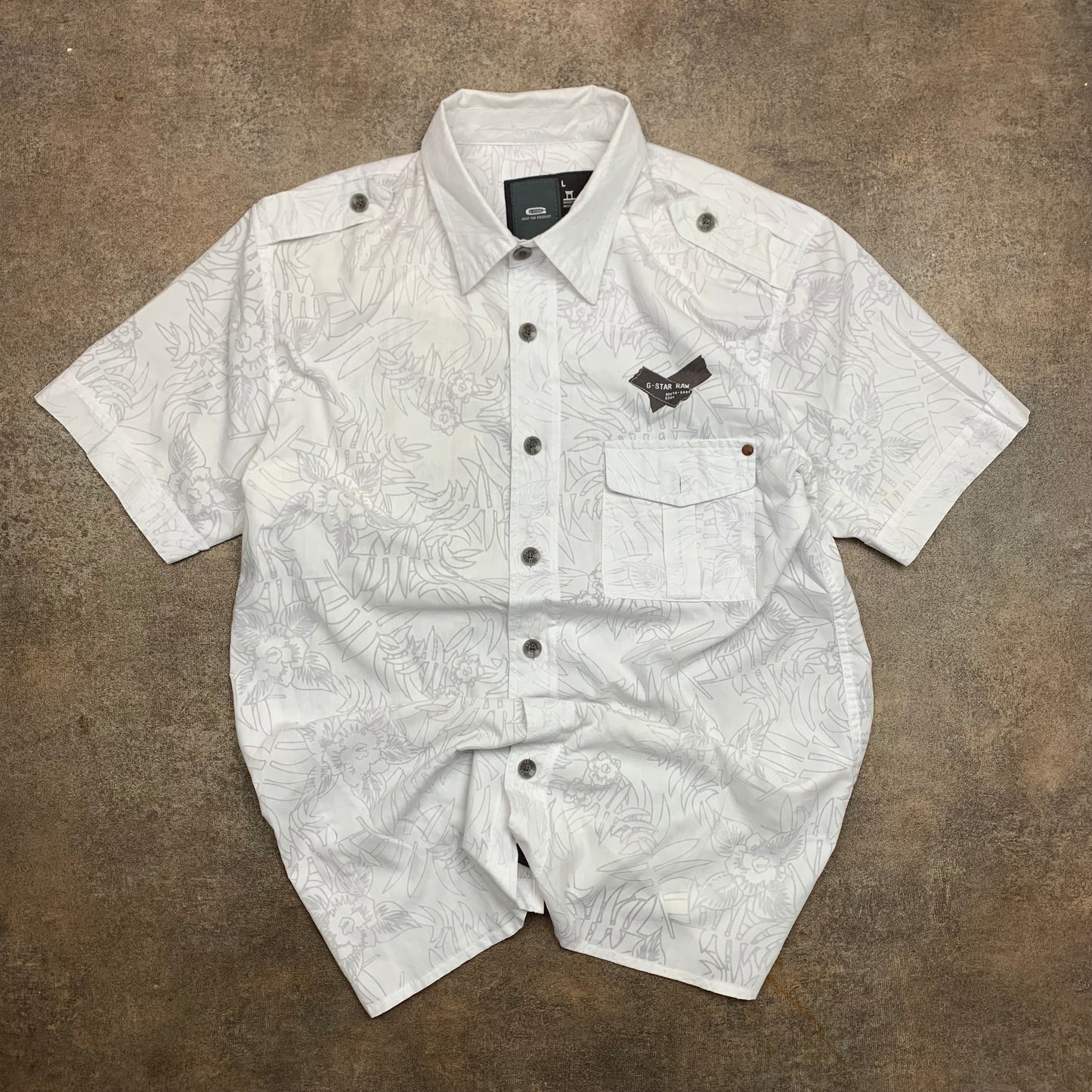 G-Star Raw 00s white button slim fit shirt
