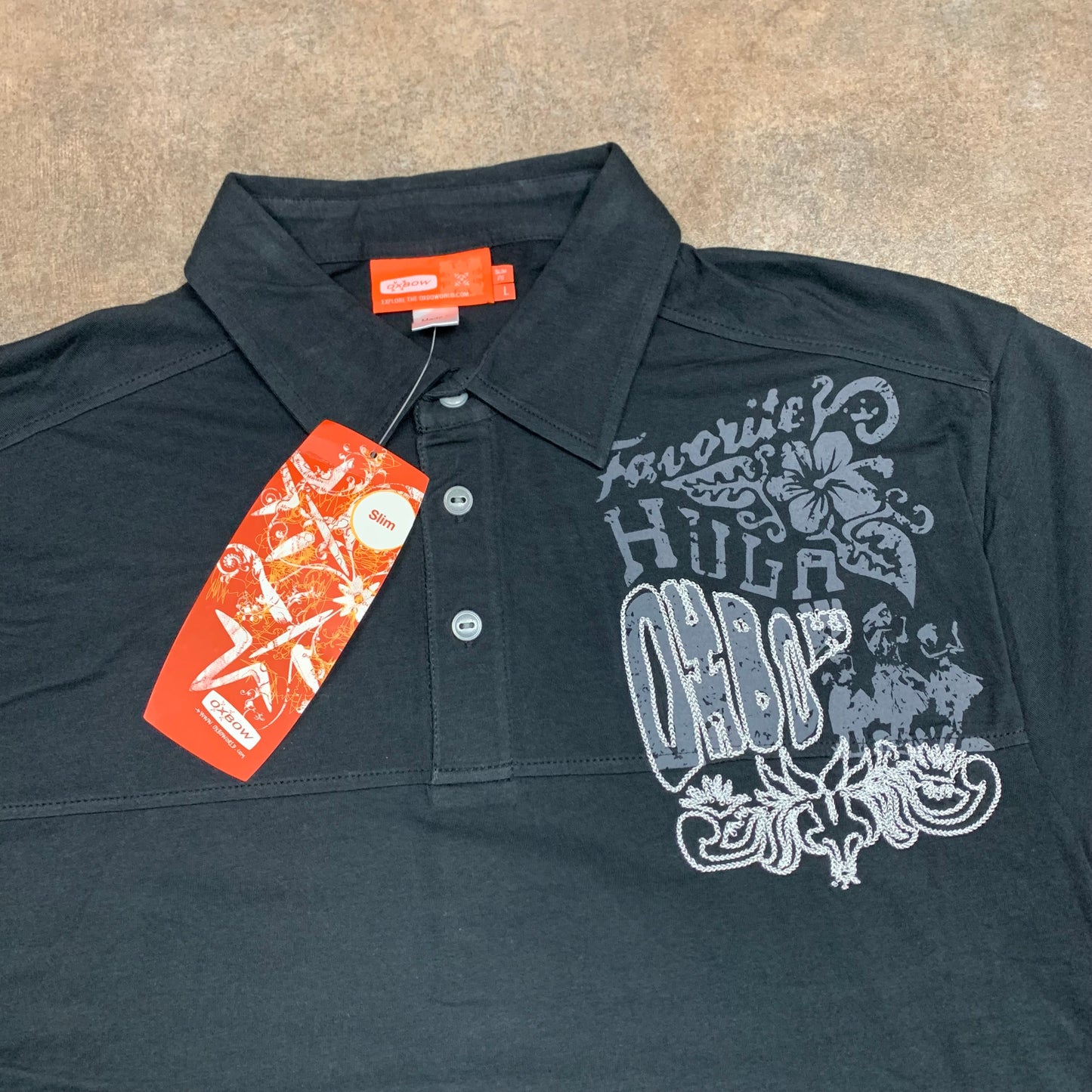 Oxbow 00s deadstock graphic polo shirt