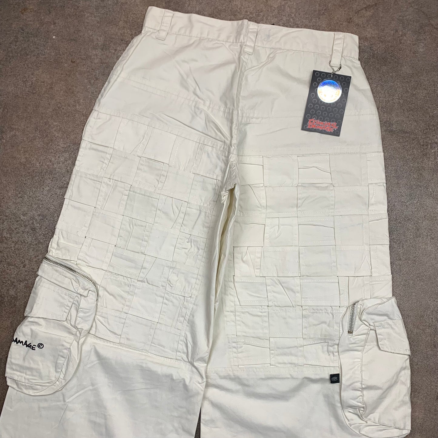 Criminal Damage 90s baggy checked cargo jeans