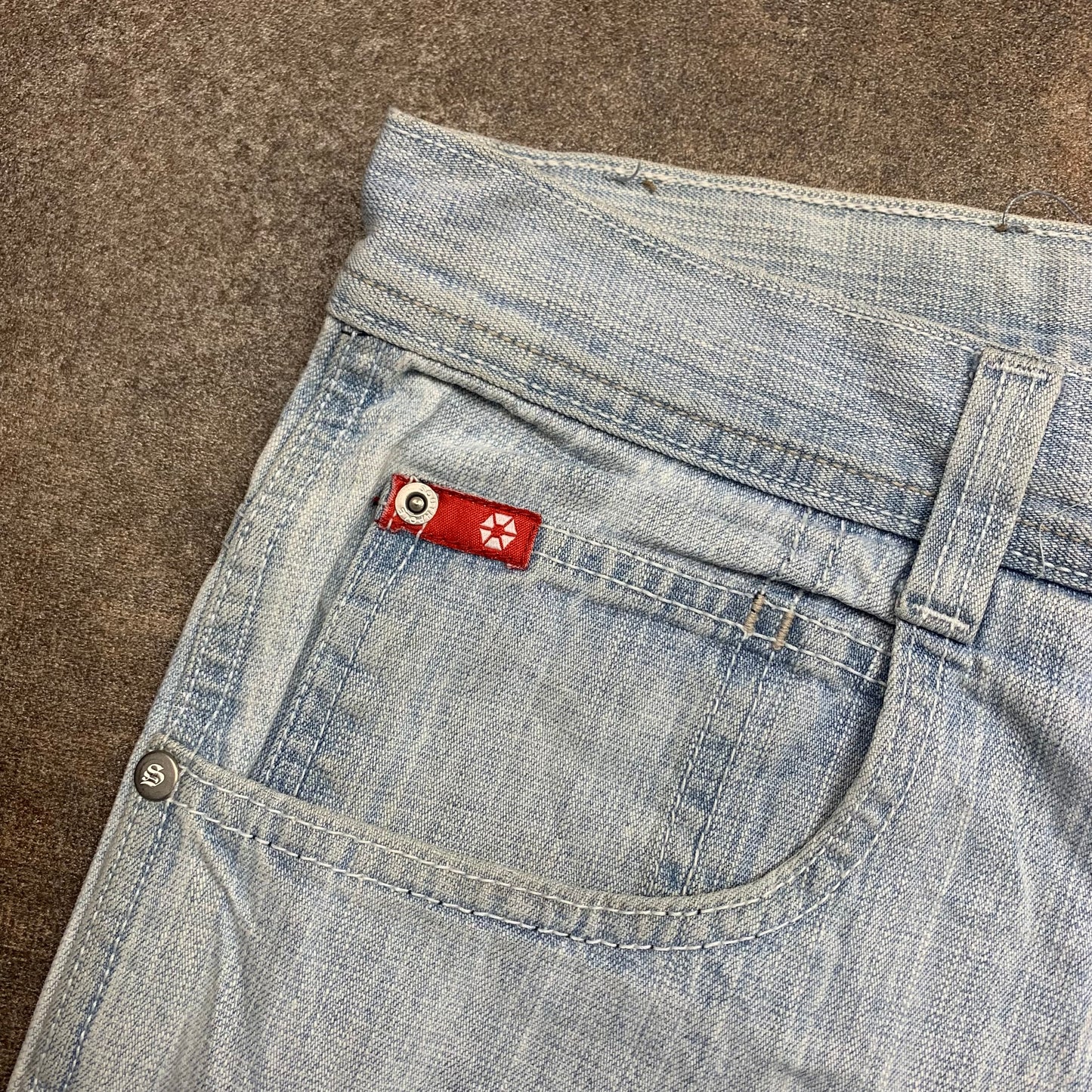 Southpole 00s pale blue baggy jorts