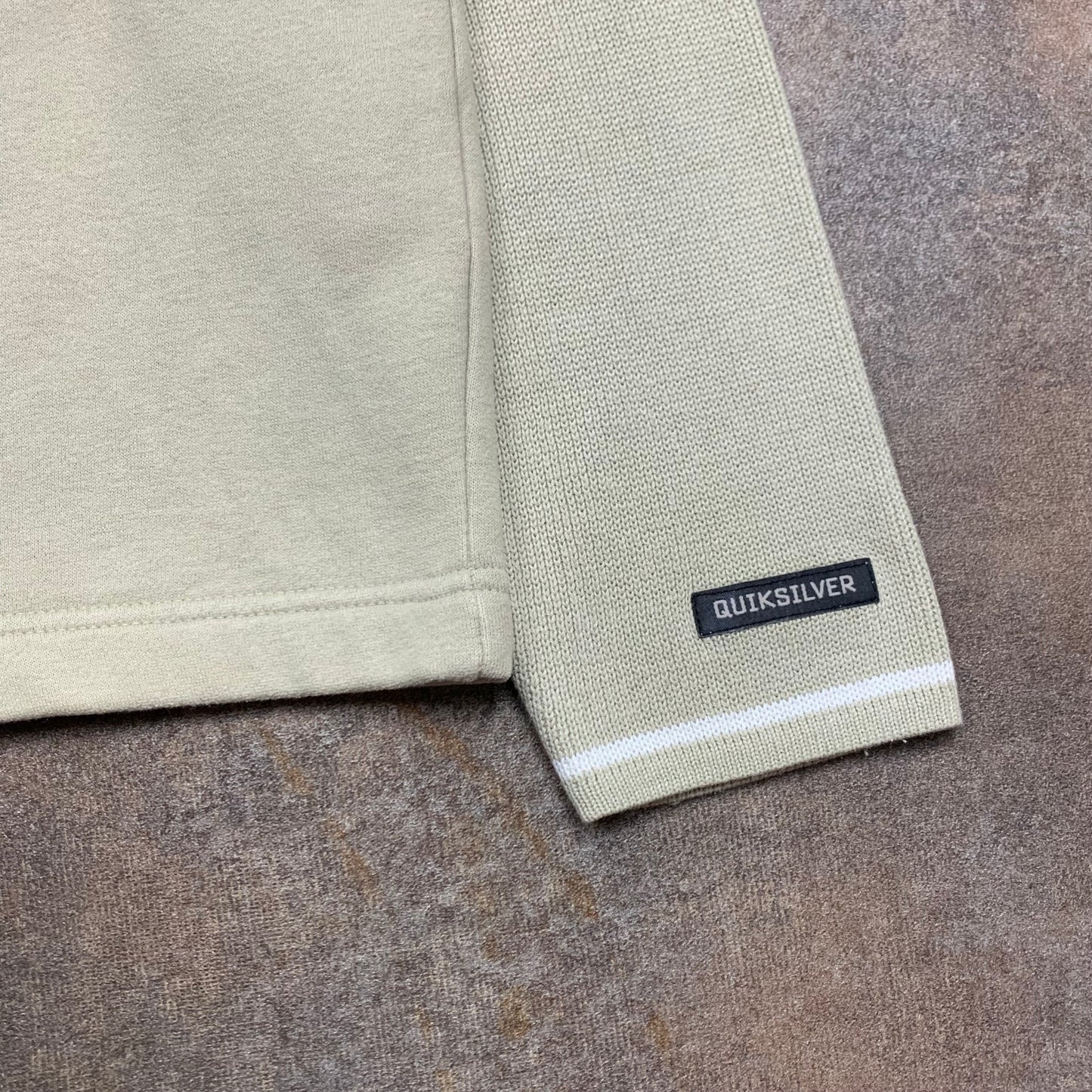 Quiksilver 90s cream boxy knit zip jumper
