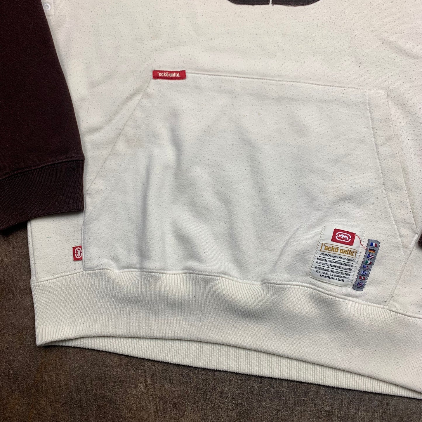 Ecko Unltd. 00s cream brown graphic hoodie