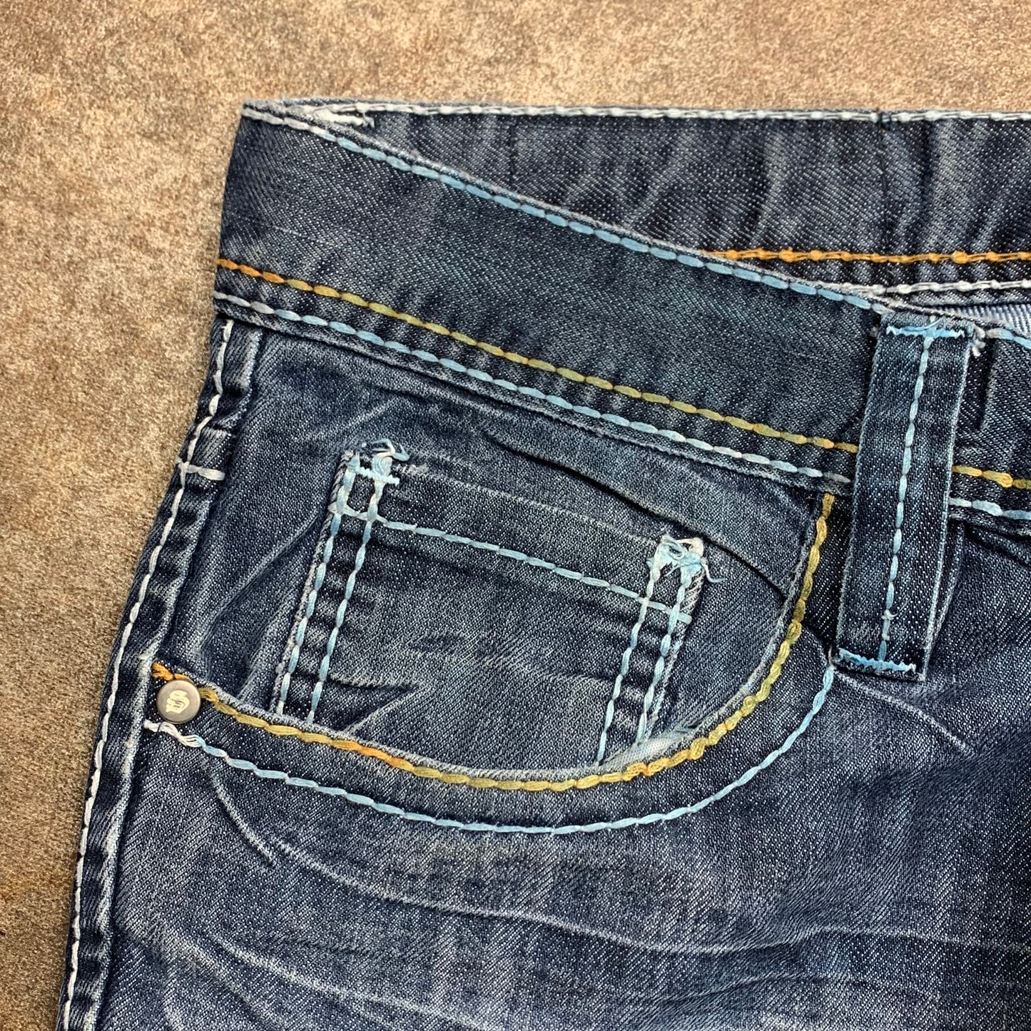 Southpole 00s straight leg embroidered jeans