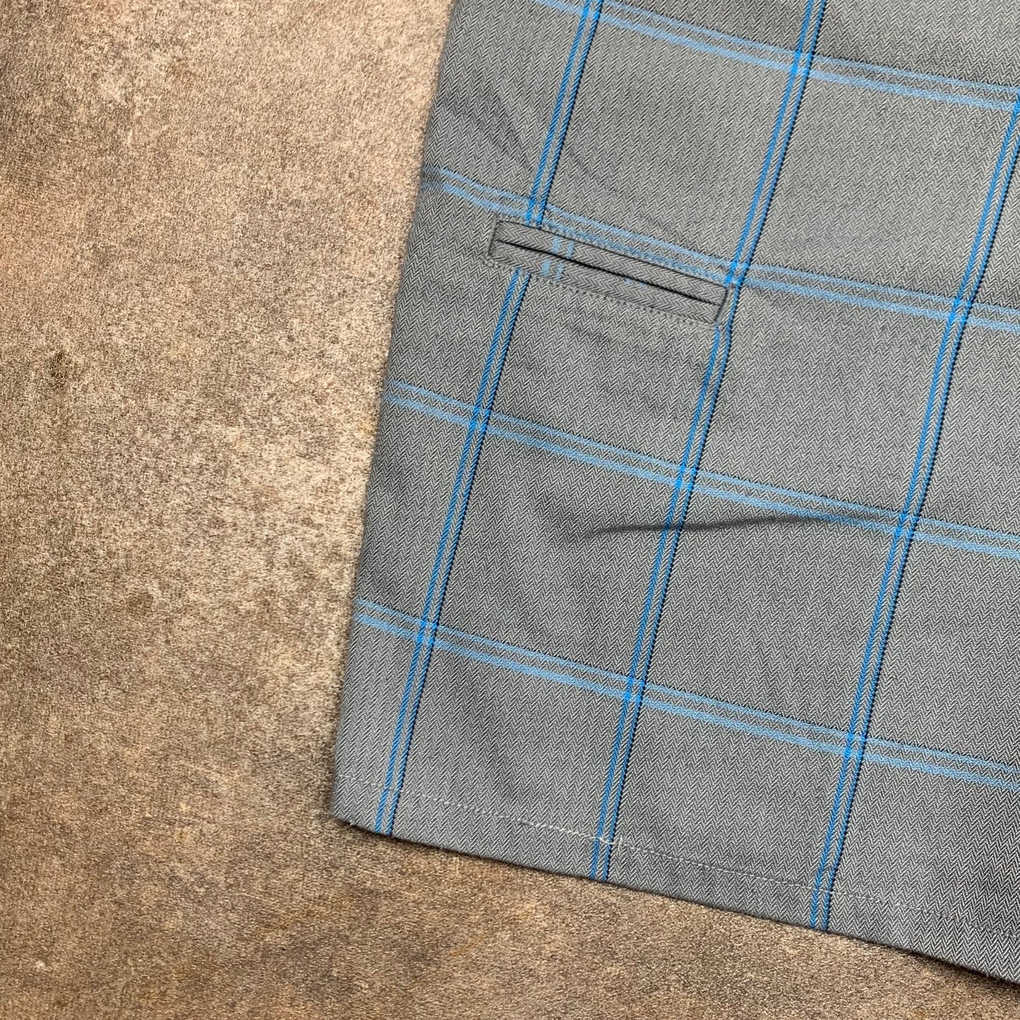 Rip Curl plaid baggy grey blue shorts
