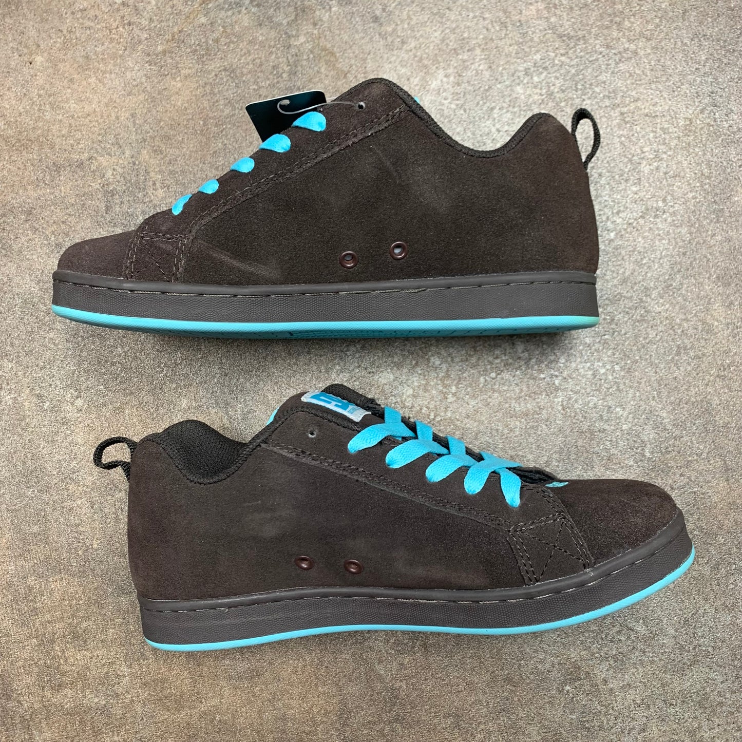 DC Shoes 00s brown blue studded trainers