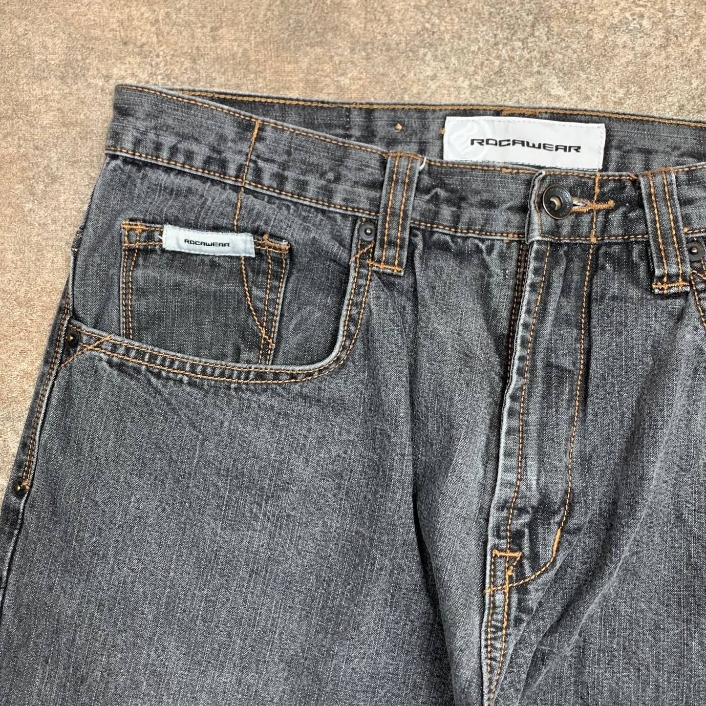 Rocawear 90s grey carpenter baggy jeans