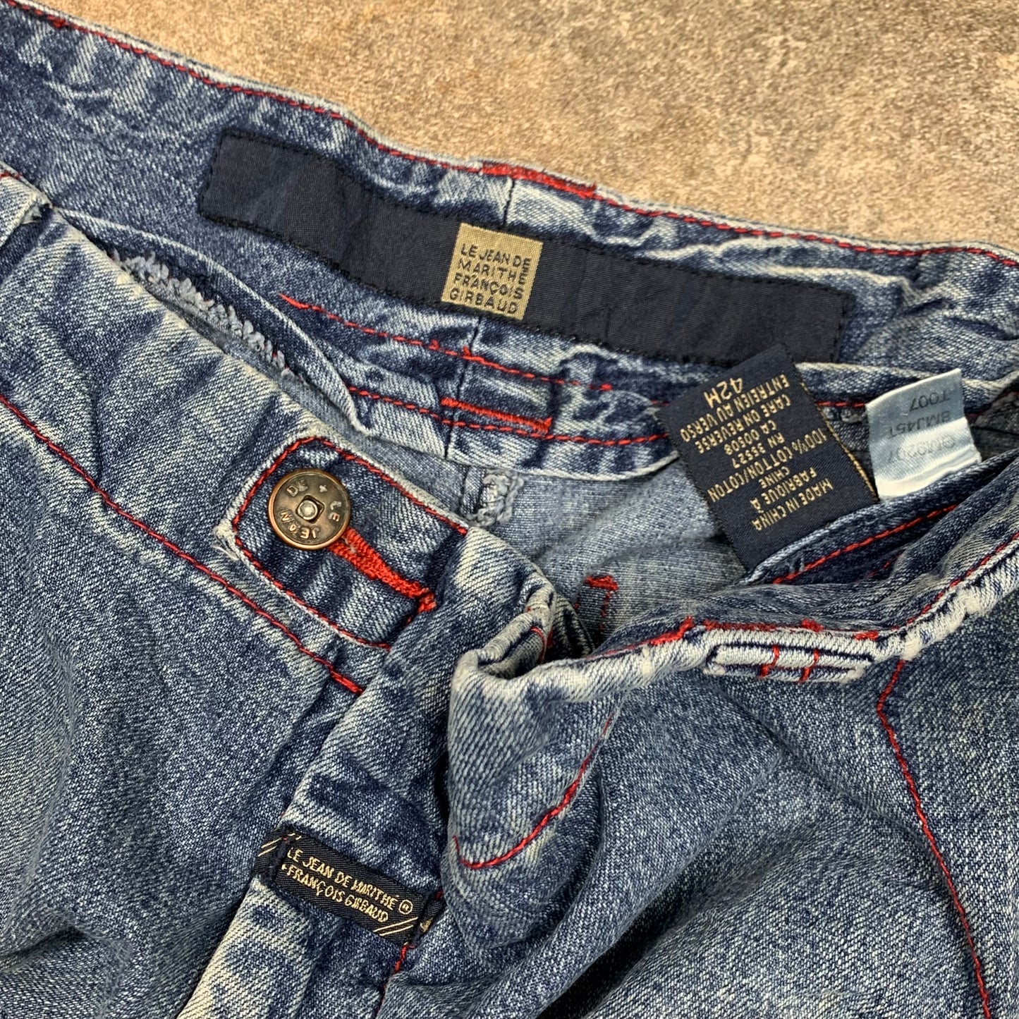Marithé et François Girbaud 00s baggy blue cargo jeans