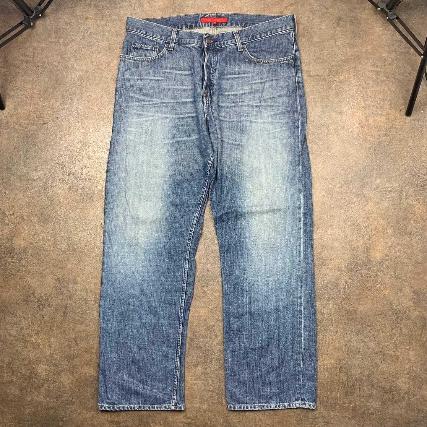 FCUK 00s baggy navy denim jeans