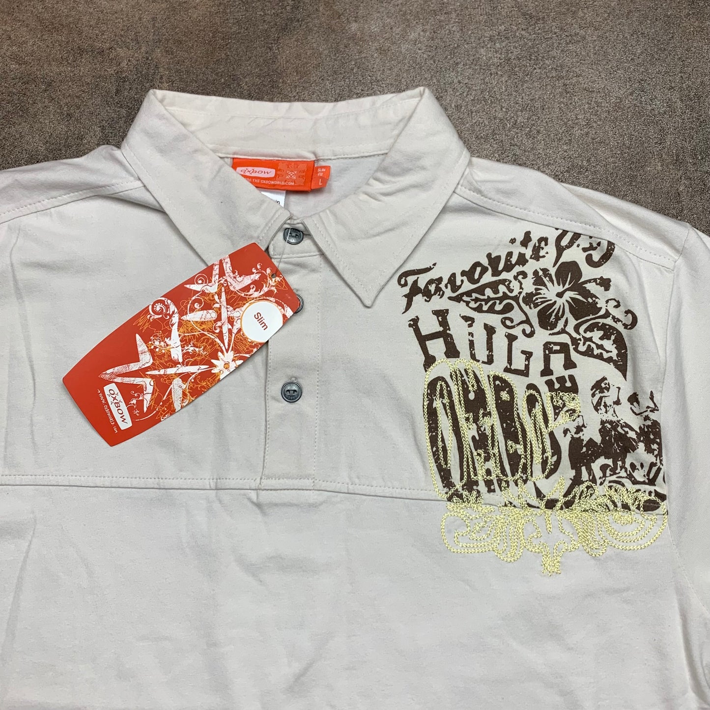 Oxbow 00s deadstock graphic polo shirt