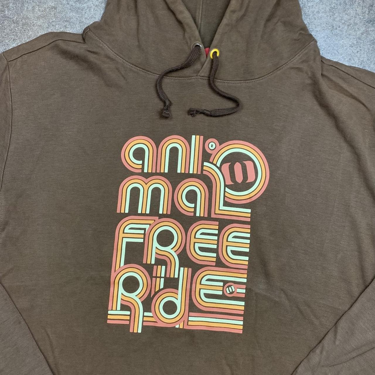 Animal 00s brown graphic boxy hoodie