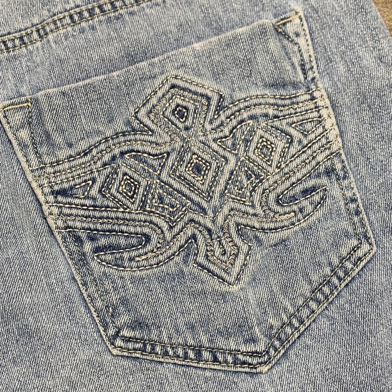 Avirex 00s baggy blue graphic jorts