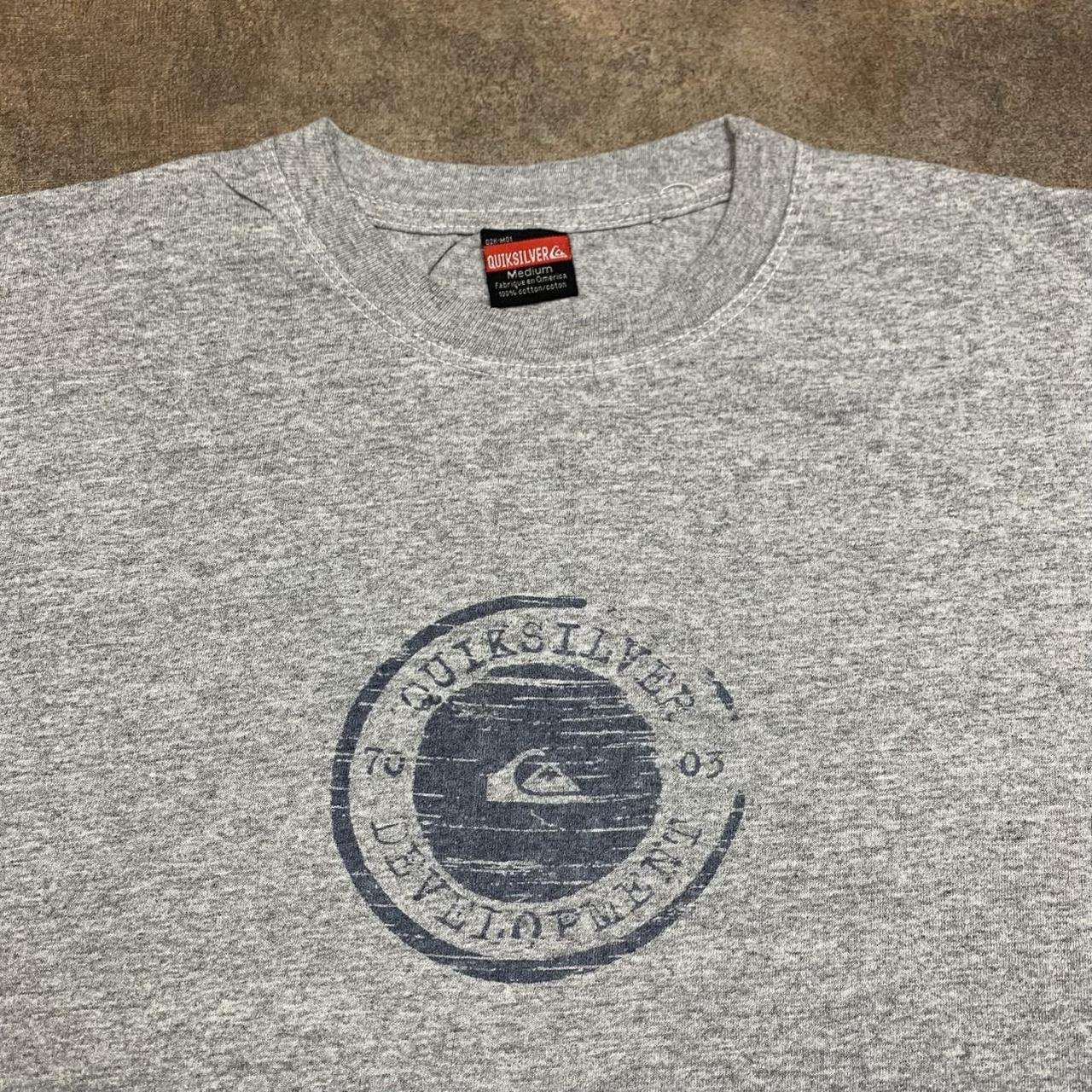 Quiksilver 90s grey blue graphic boxy tee