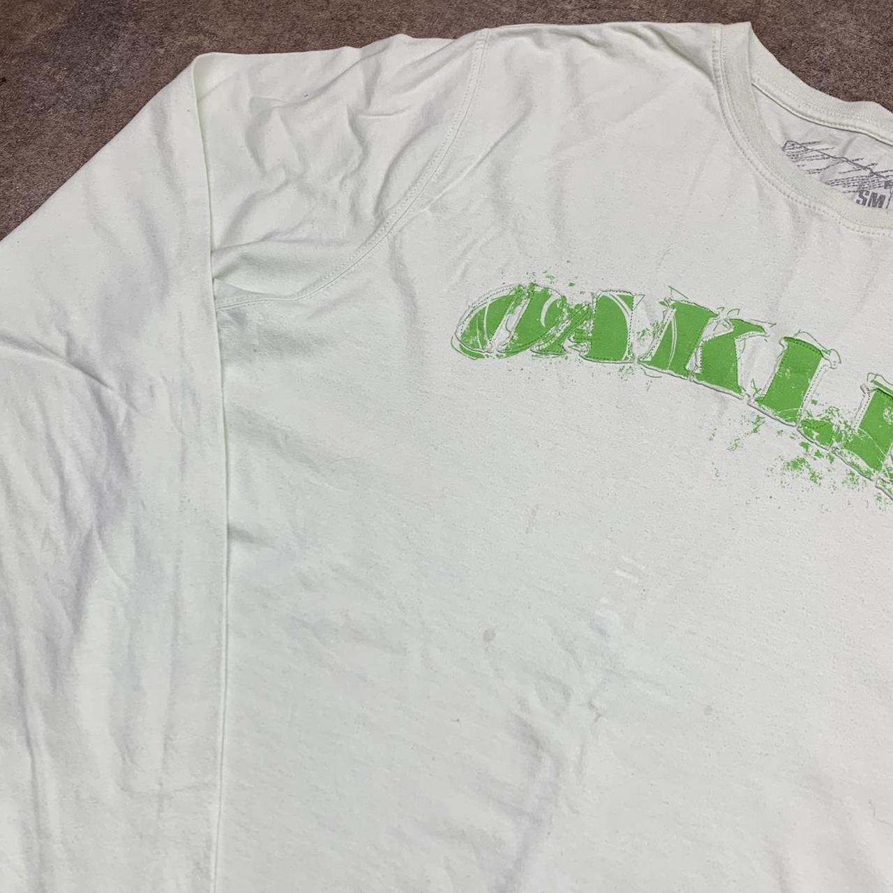 Oakley 00s mint-white graphic long sleeve tee