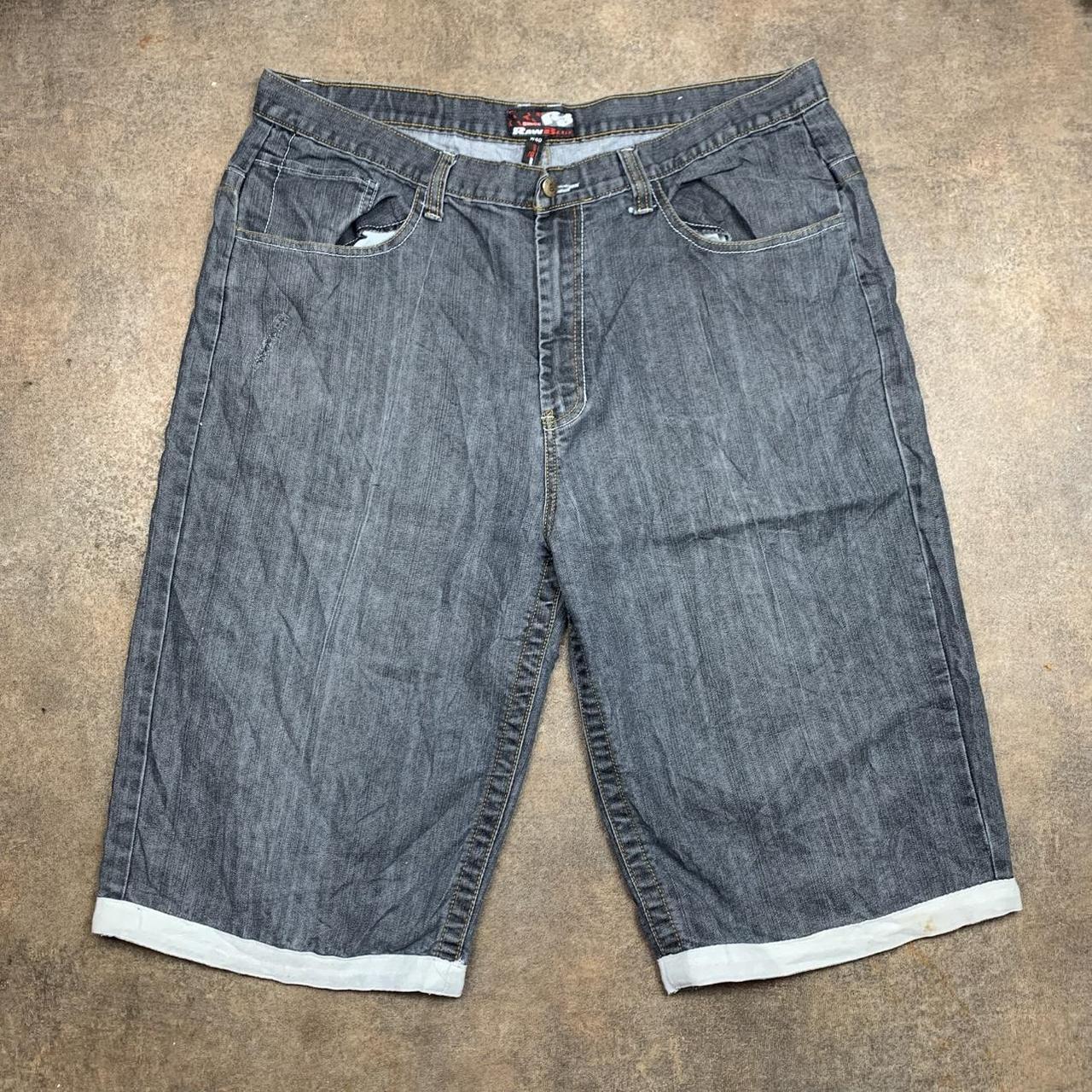 Raw Blue 00s graphic baggy navy denim jorts