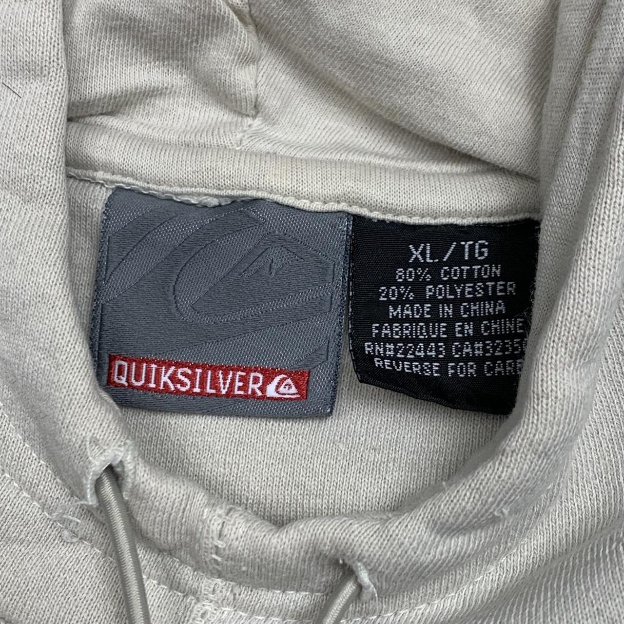Quiksilver 00s graphic cream white hoodie