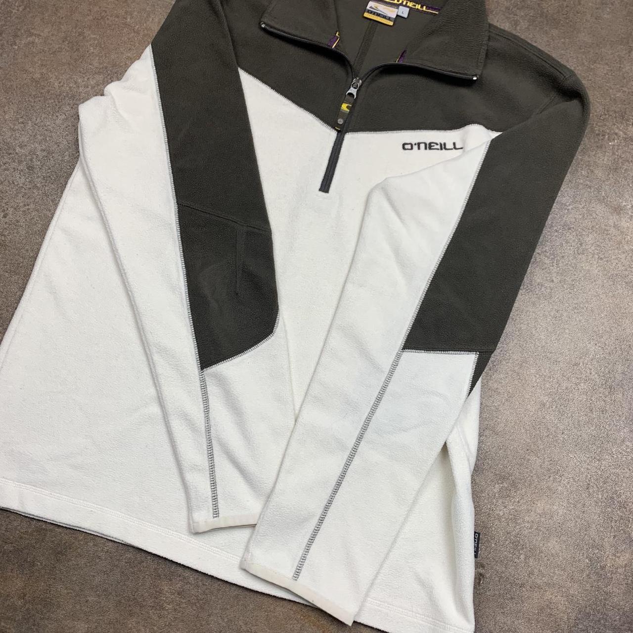 O'Neill 00s cream brown quarter zip fleece