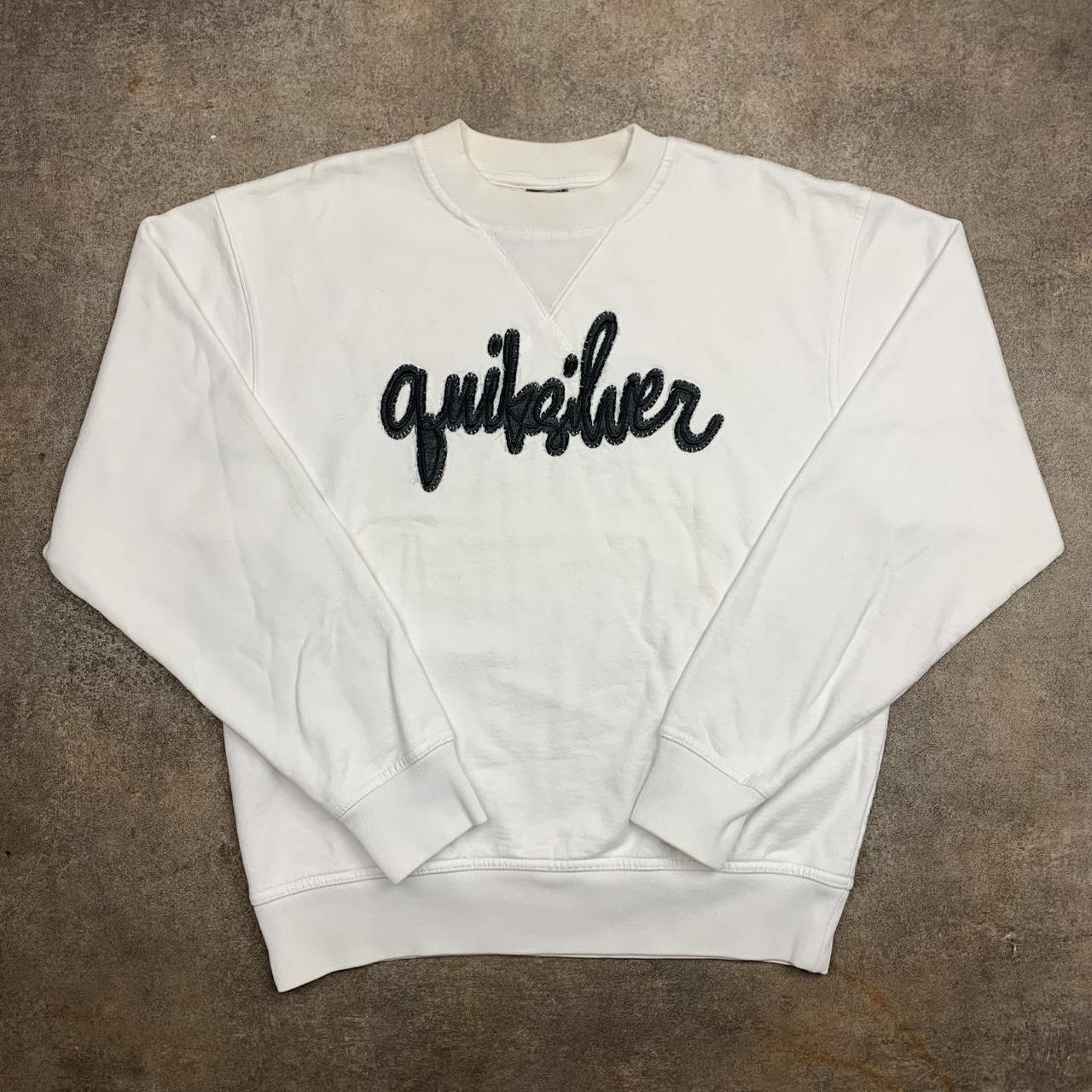 Quiksilver 90s white black graphic sweater