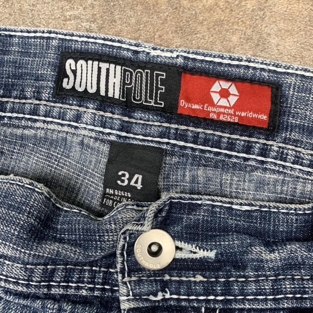 Southpole 00s red tab light blue faded baggy denim jeans