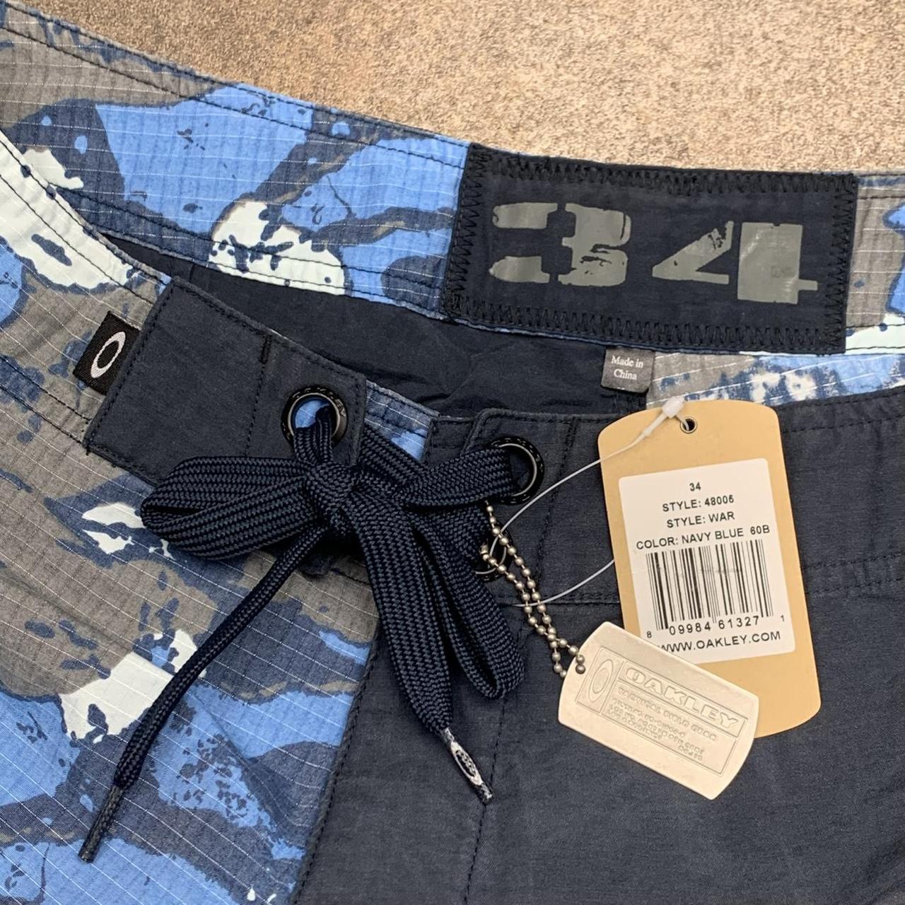Oakley 00s navy blue camo graphic boardshorts