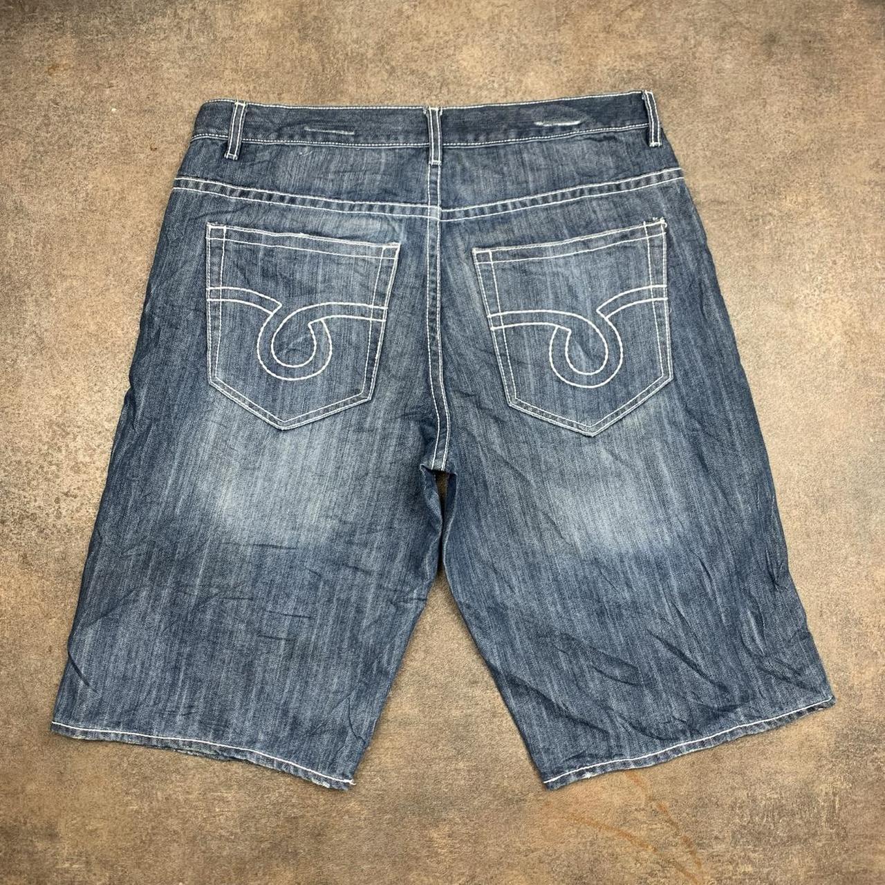 Avirex 00s baggy navy blue denim jorts