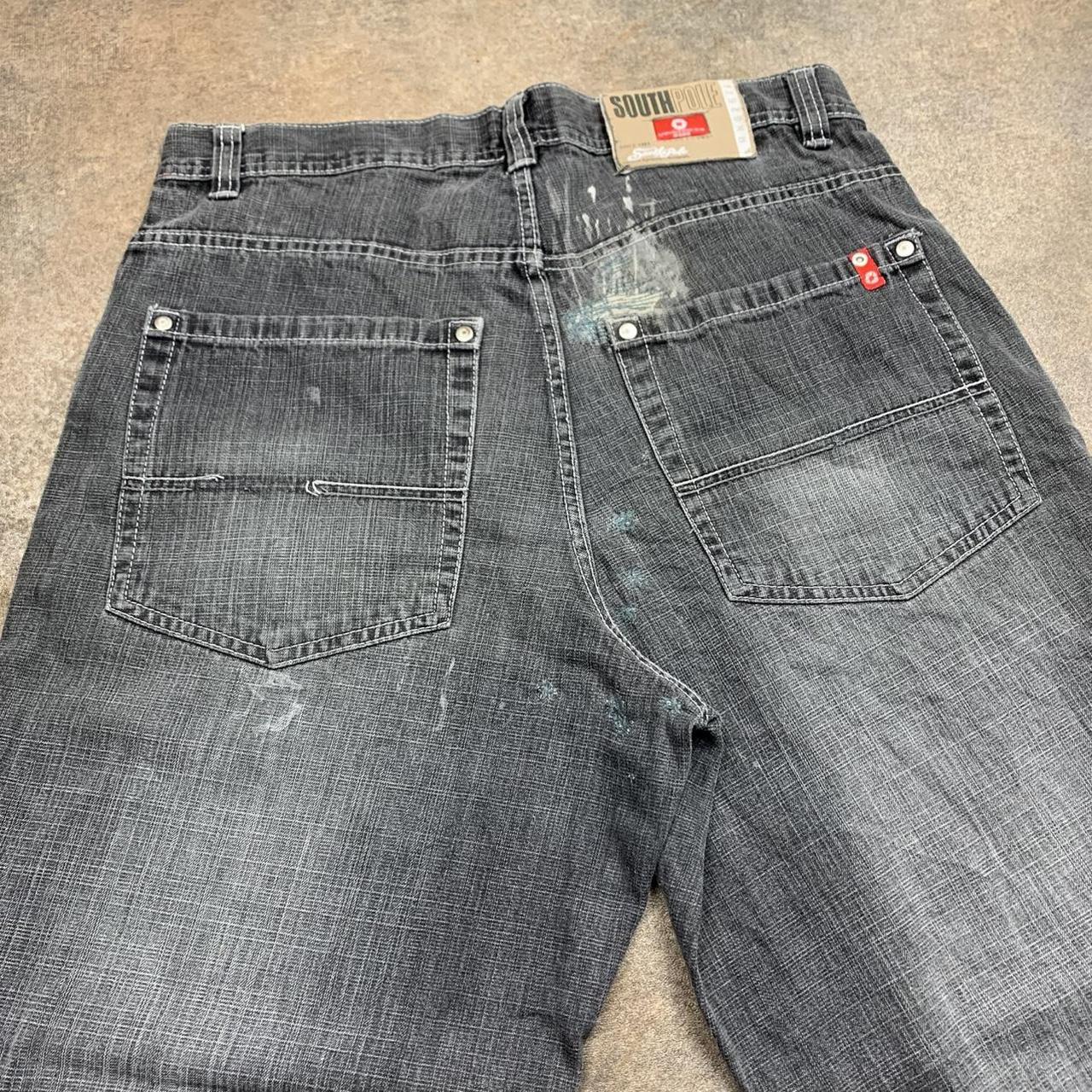 Southpole 00s red tab baggy black grey faded denim jeans