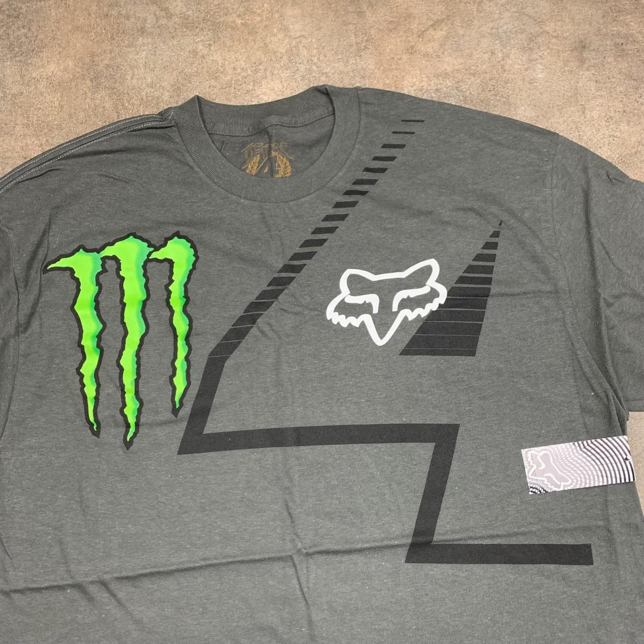 Fox Racing x Monster Energy 00s grey graphic tee