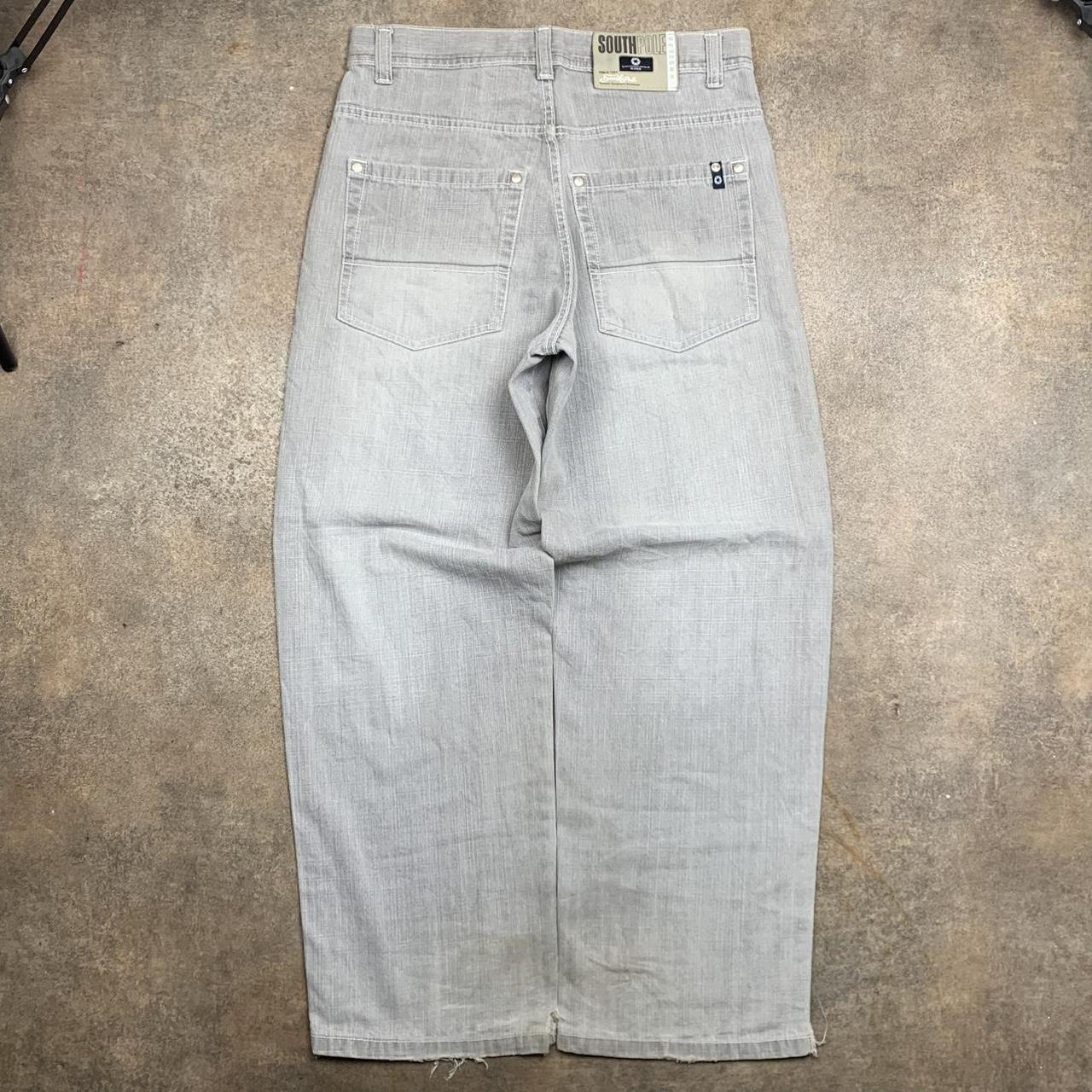 Southpole 00s white light grey grunge denim jeans