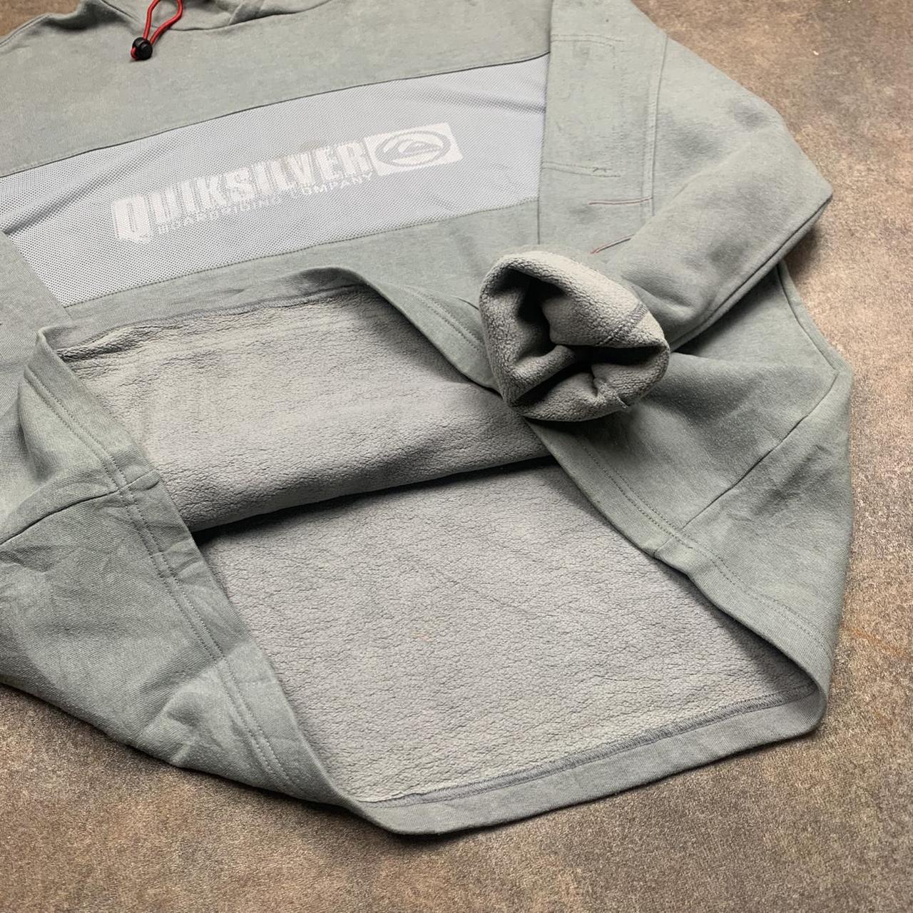 Quiksilver 90s grey graphic boxy hoodie