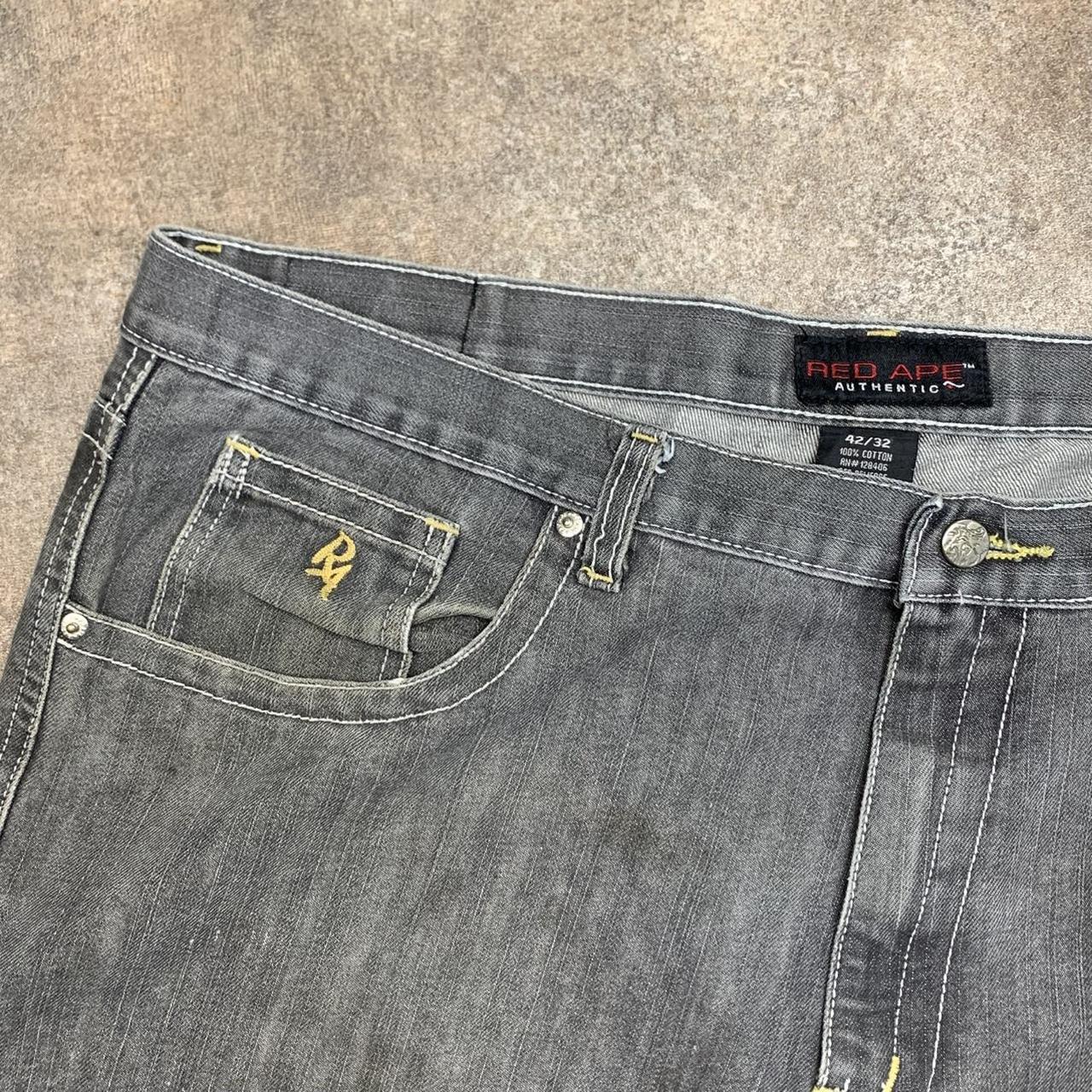 Red Ape 00s baggy graphic grey denim jeans