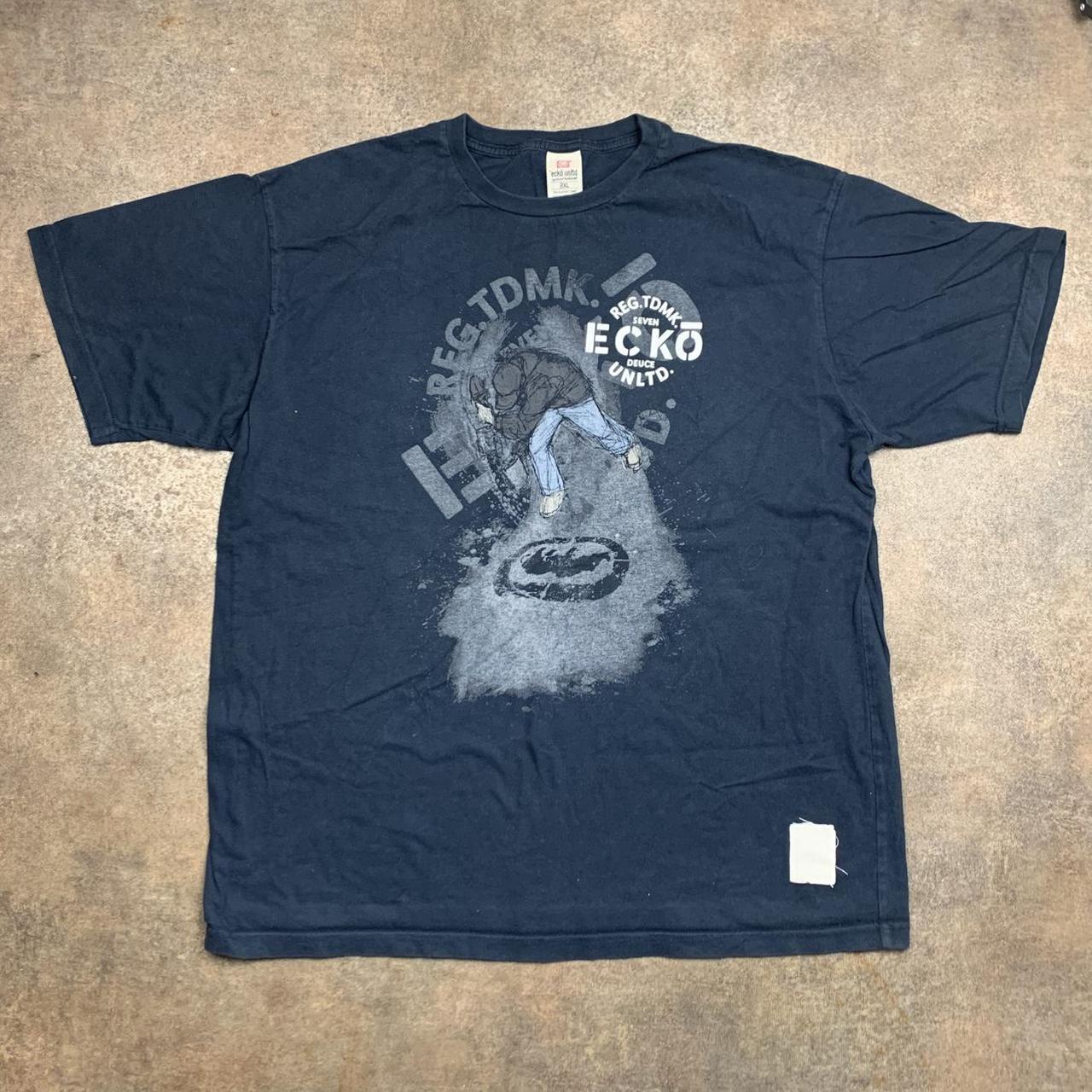 Ecko Unltd. 00s navy grey graphic tee