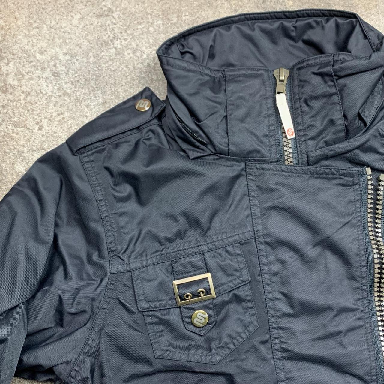 Mambo Goddess 90s black graphic asymmetrical zip jacket
