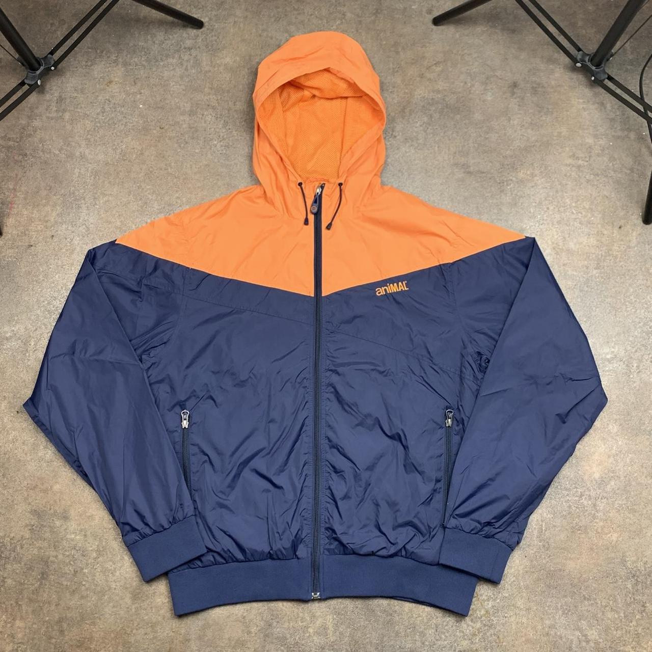 Animal 00s navy orange boxy zip jacket