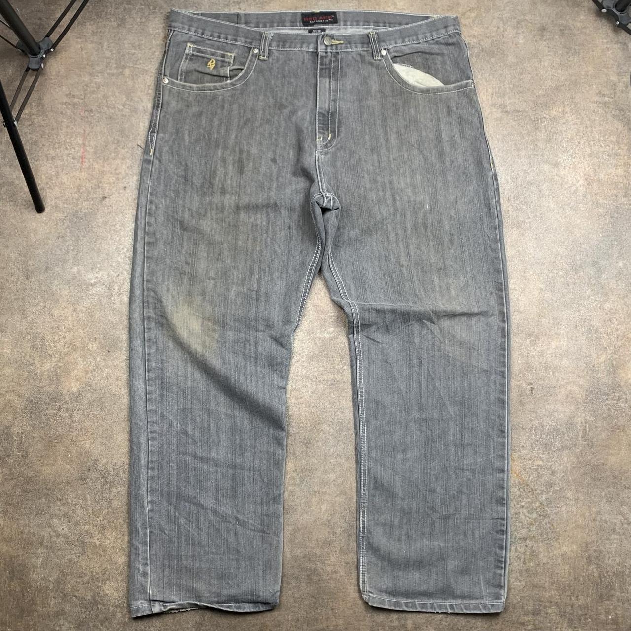 Red Ape 00s baggy graphic grey denim jeans