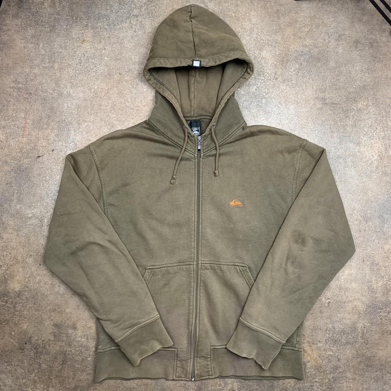 Quiksilver 90s graphic brown zip hoodie