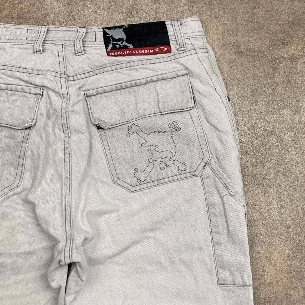 Oakley Software 00s baggy white grey carpenter jeans