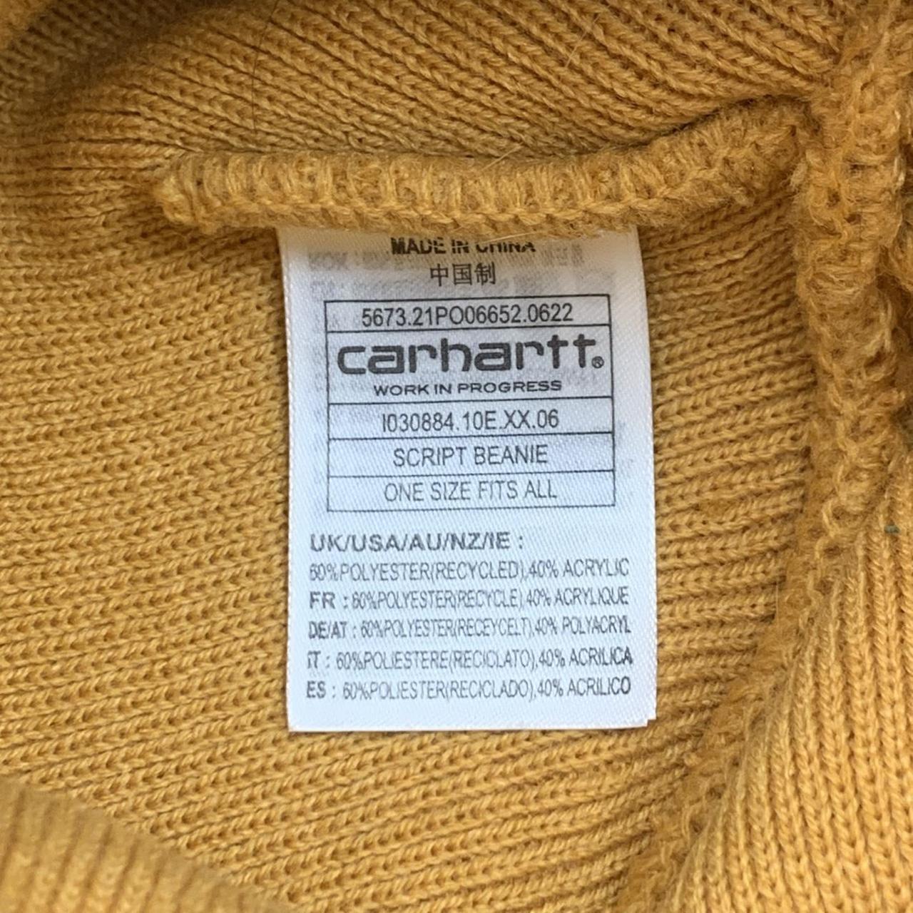 Carhartt W.I.P yellow logo beanie