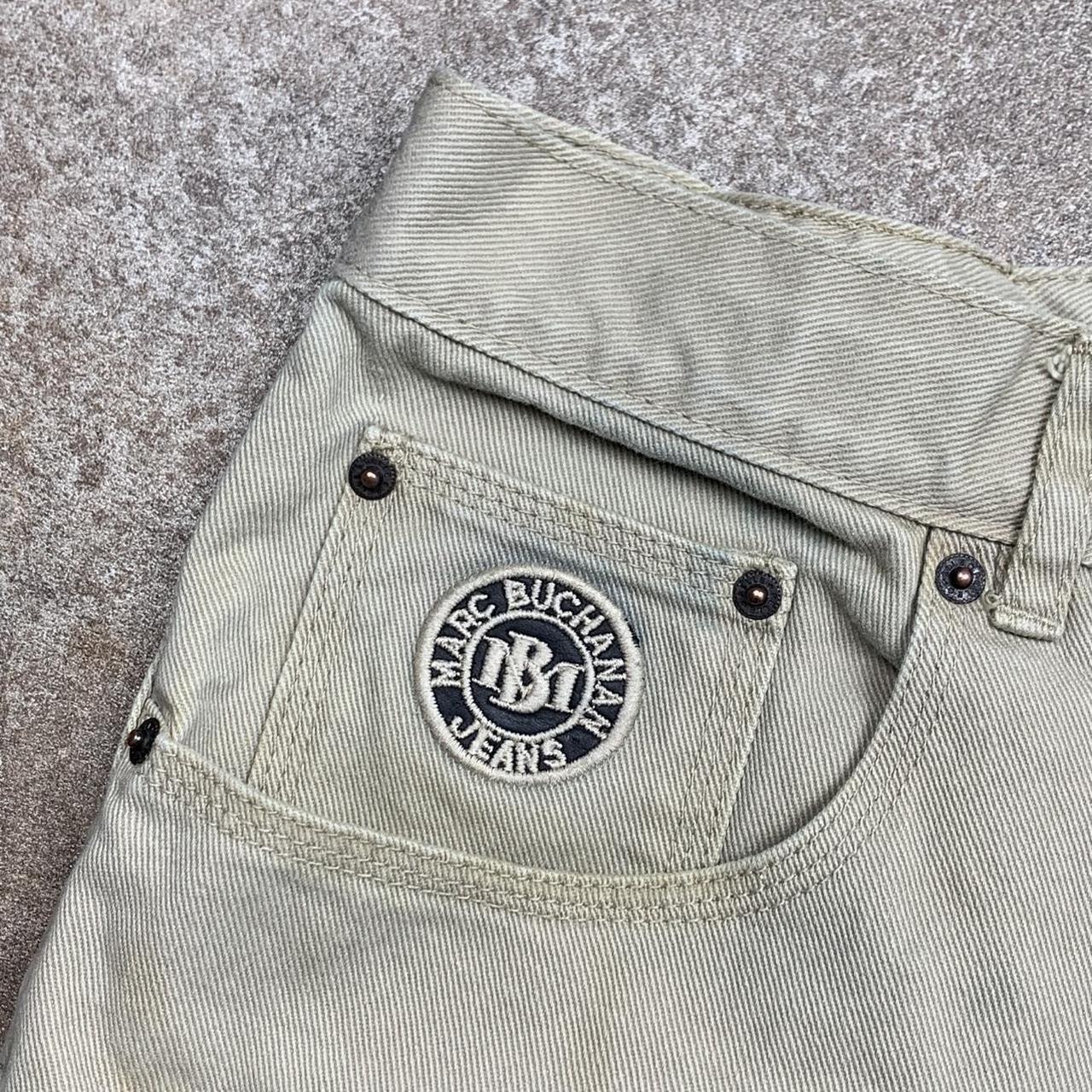 Pelle Pelle Marc Buchanan 90s graphic baggy cream denim jeans