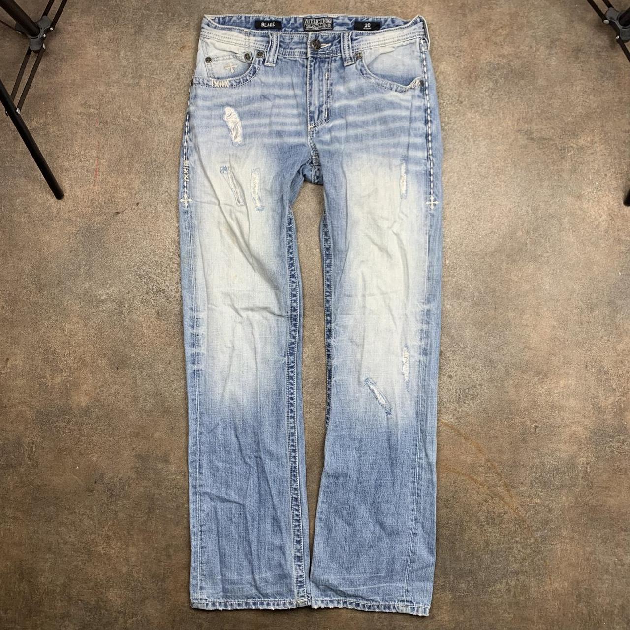 Affliction 00s blue washed baggy denim jeans