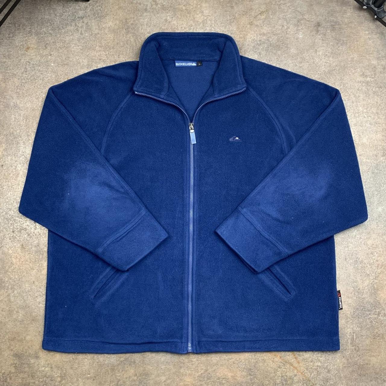 Quiksilver 90s polartec navy logo zip fleece
