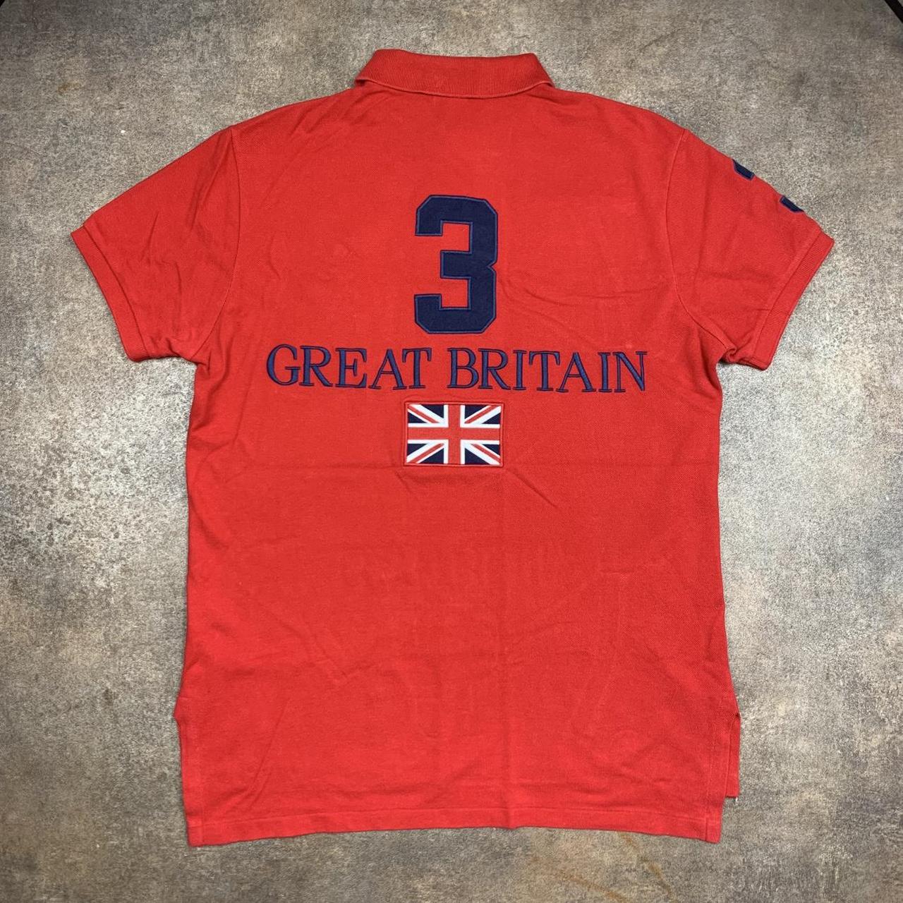 Polo Ralph Lauren 00s Great Britain red graphic polo shirt