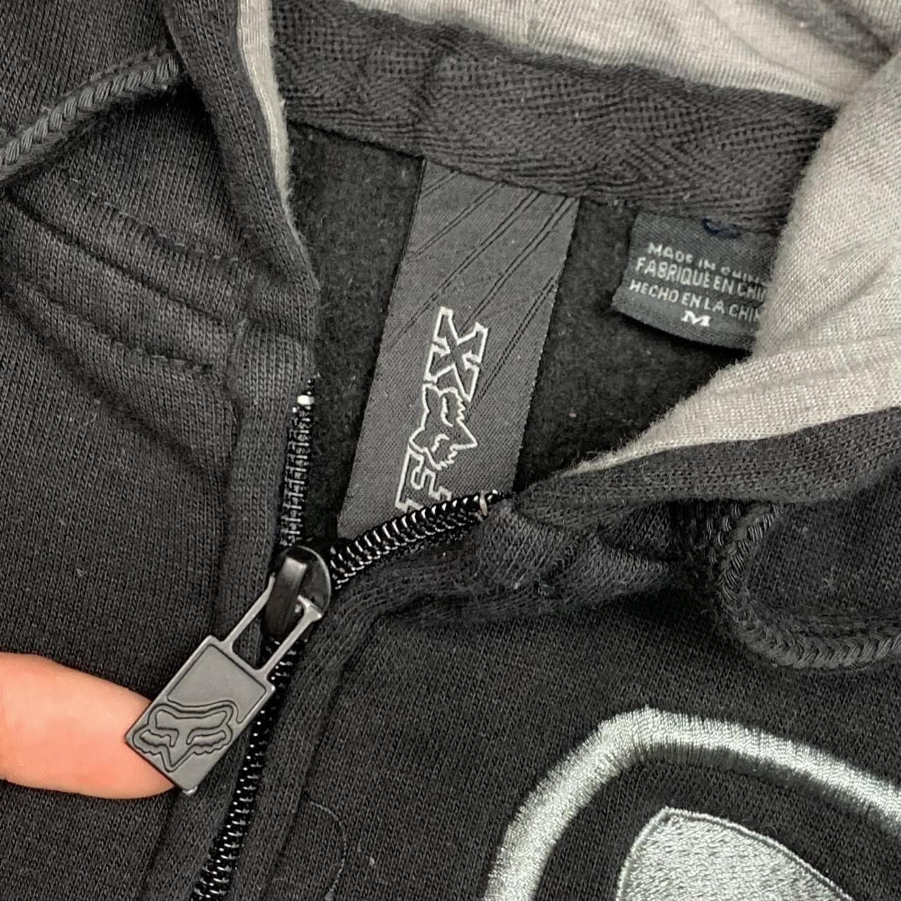 Fox Racing 00s black grunge graphic zip hoodie