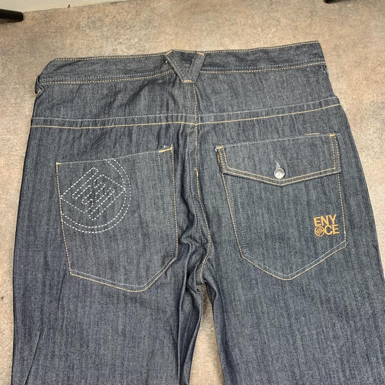 Enyce 00s grey navy baggy graphic denim jeans