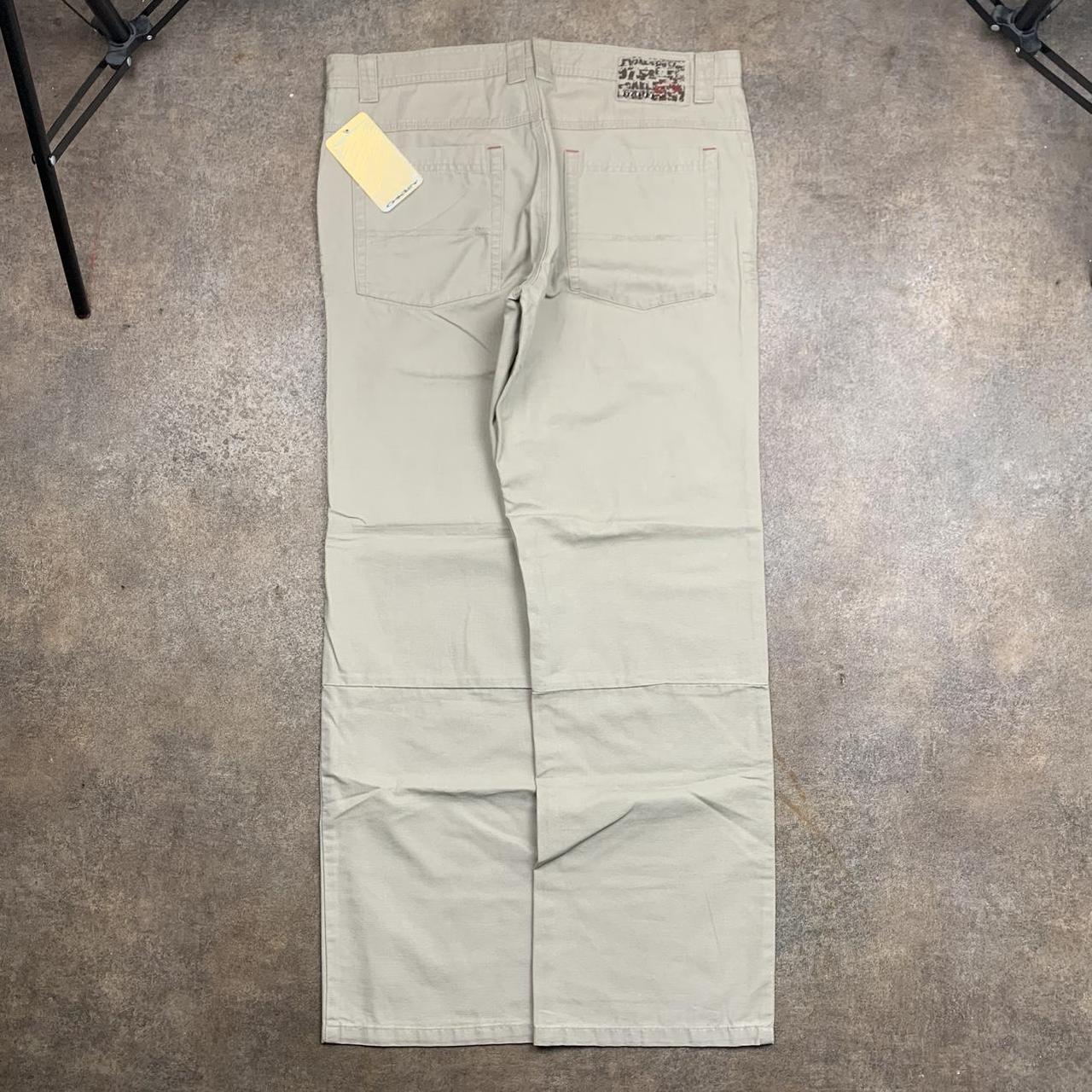 Oakley 00s cream beige baggy logo jeans
