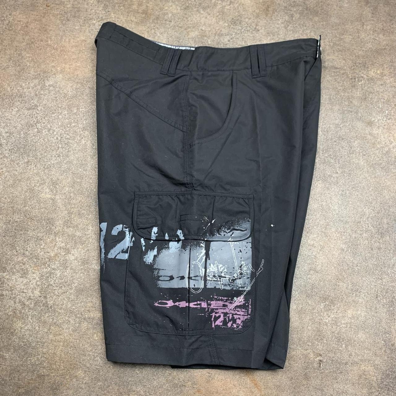 Oakley 00s black baggy graphic cargo shorts