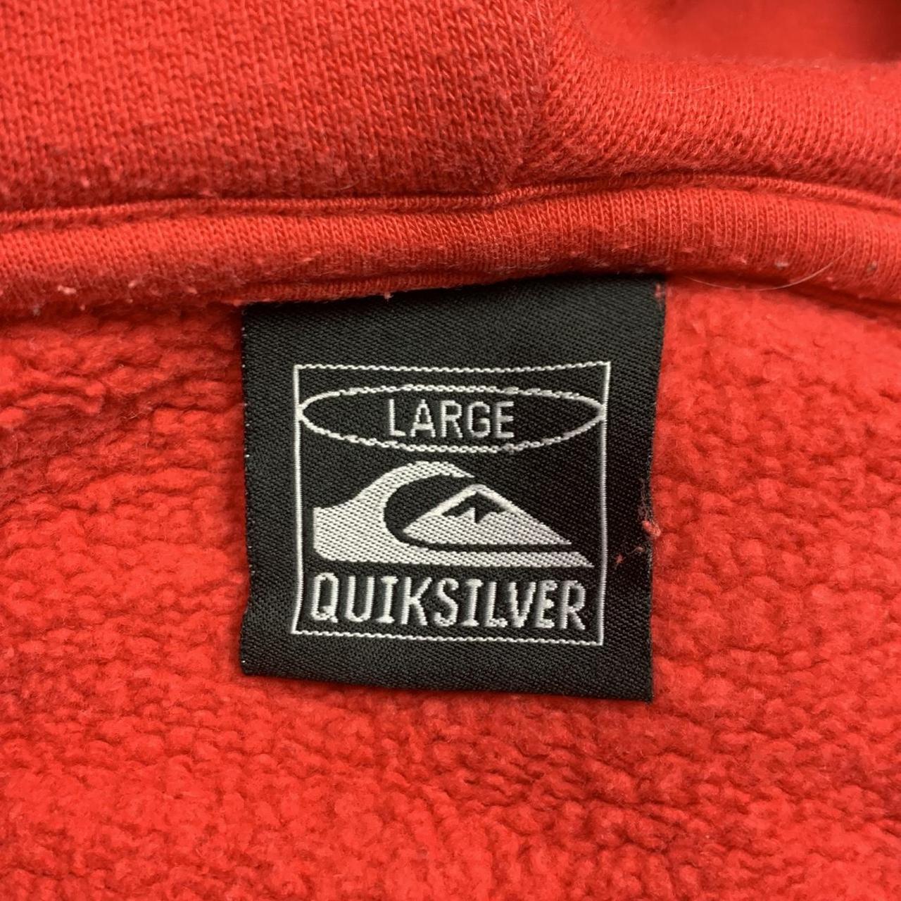 Quiksilver 90s red graphic boxy zip hoodie