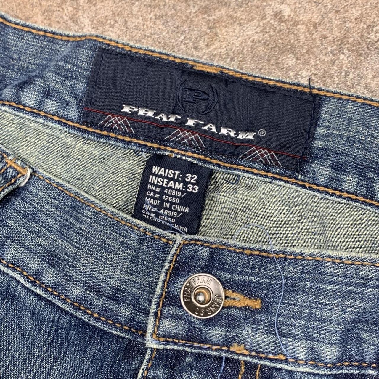 Phat Farm 00s baggy graphic blue jeans