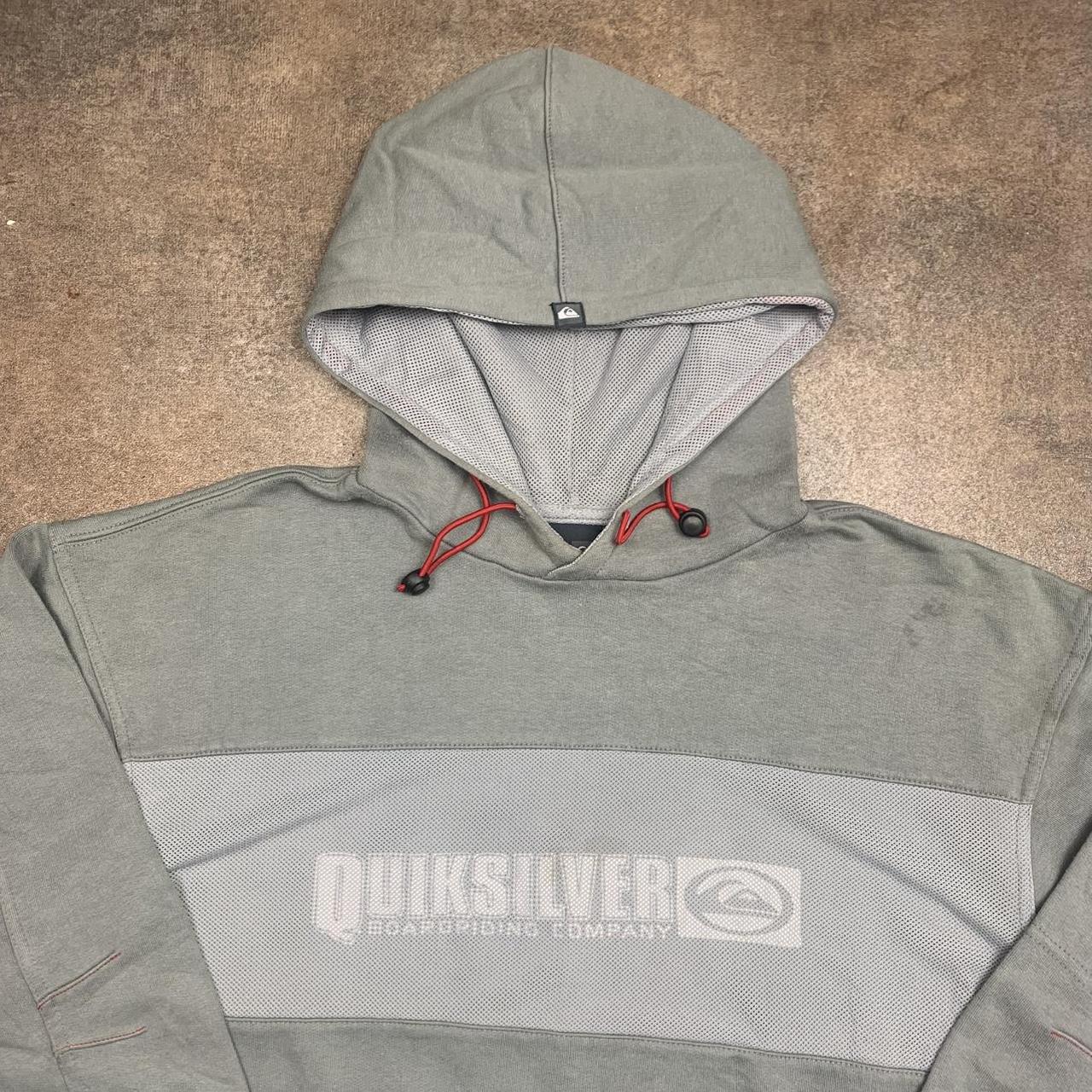 Quiksilver 90s grey graphic boxy hoodie