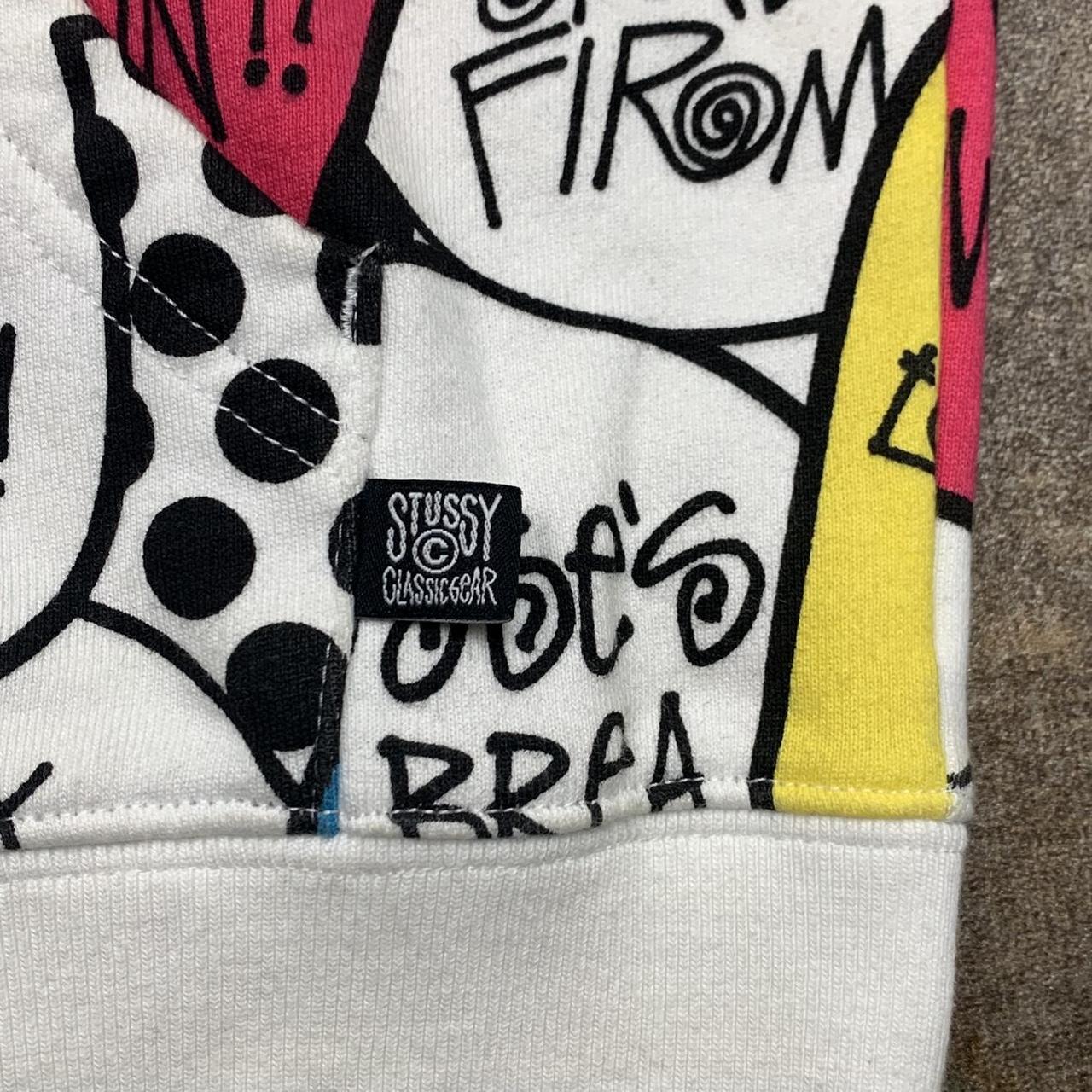 Stüssy 00s white pop art graphic zip hoodie